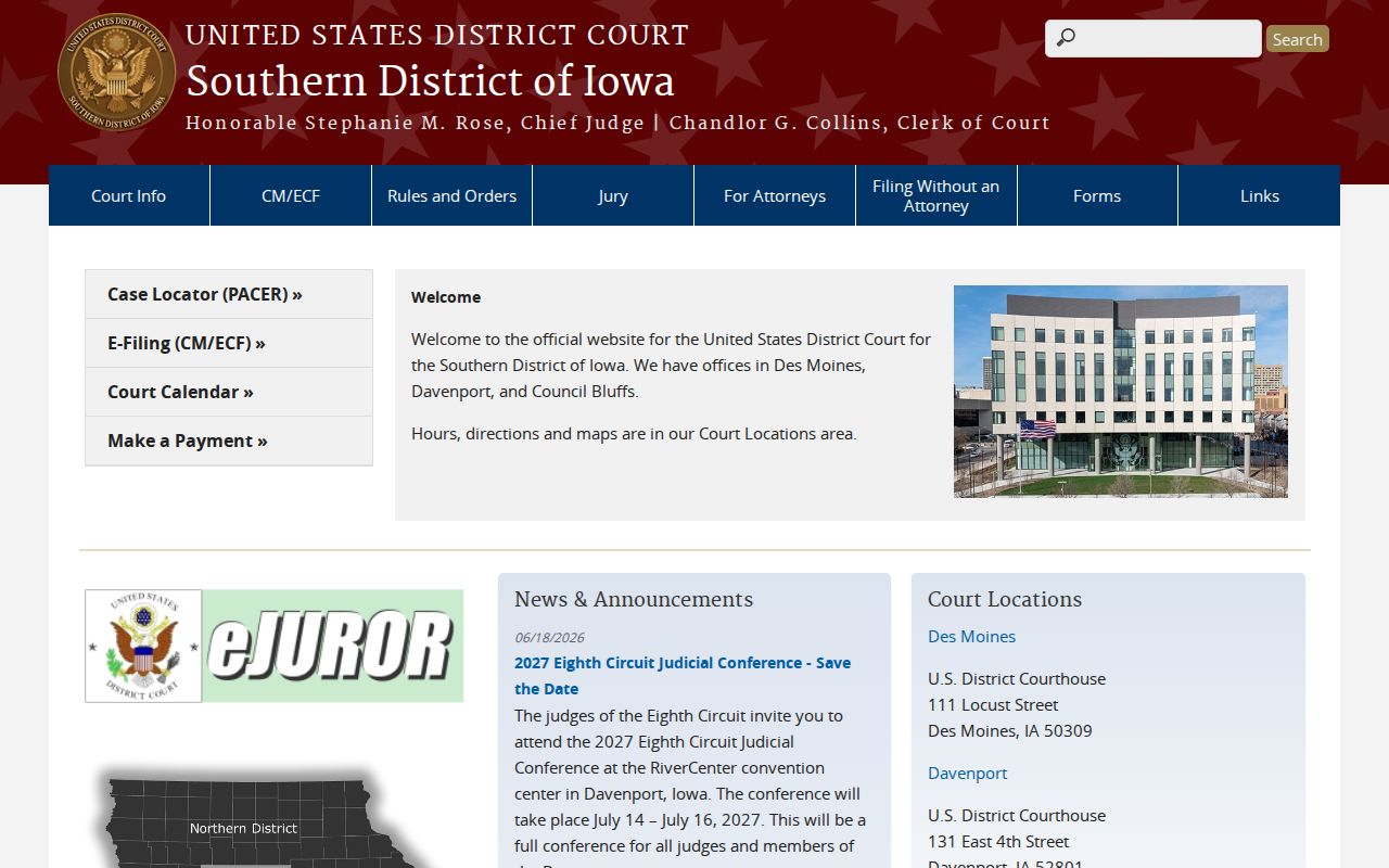 Ringgold County federal criminal court case source for Southern Iowa