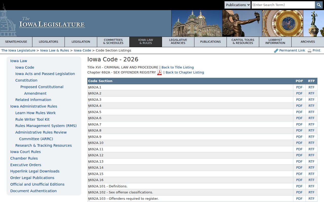 Ringgold County sex offender lookup Iowa Code chapter 692A source